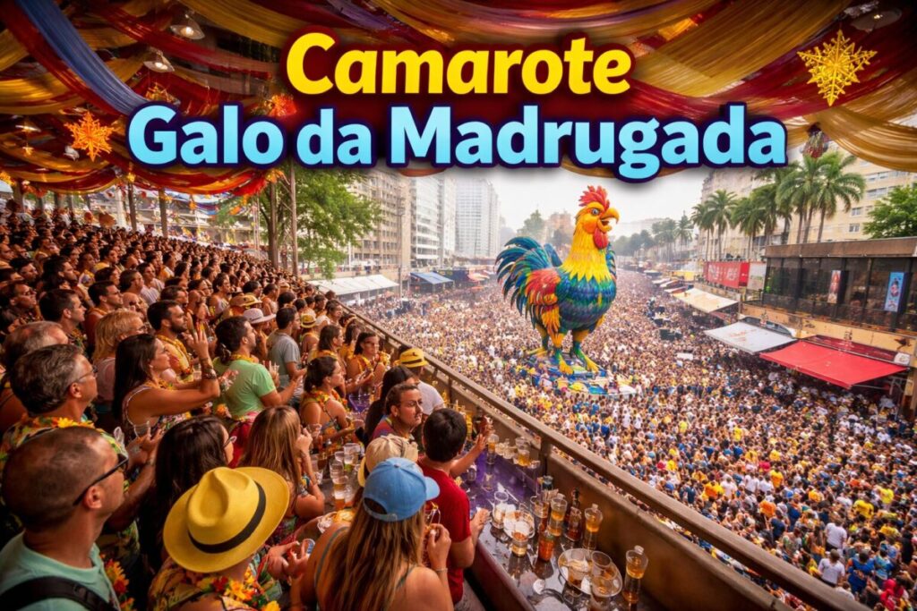 Camarote no Galo da Madrugada com público assistindo o desfile no Recife