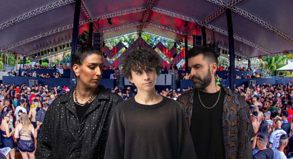 Público se divertindo na Waves Day Party em Araraquara com cenário ao ar livre.