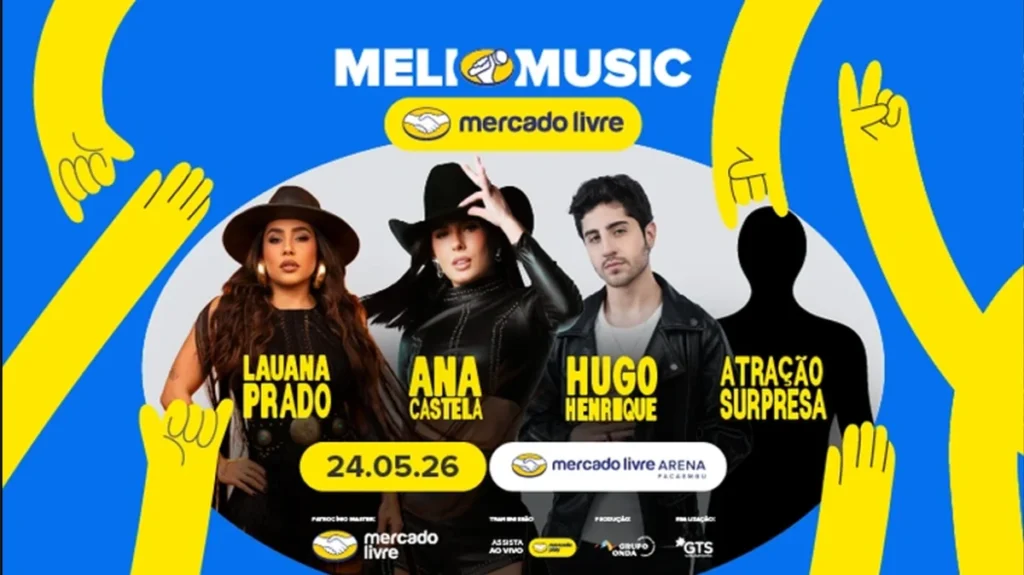 Meli Music 2026 em São Paulo com artistas ao vivo