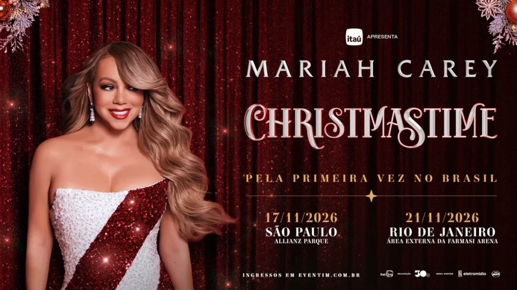 Mariah Carey durante o show de Natal no Brasil