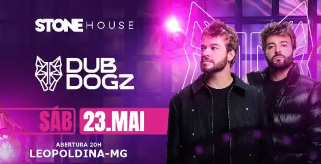 Dupla Dubdogz se apresentando em evento de música eletrônica em Leopoldina MG