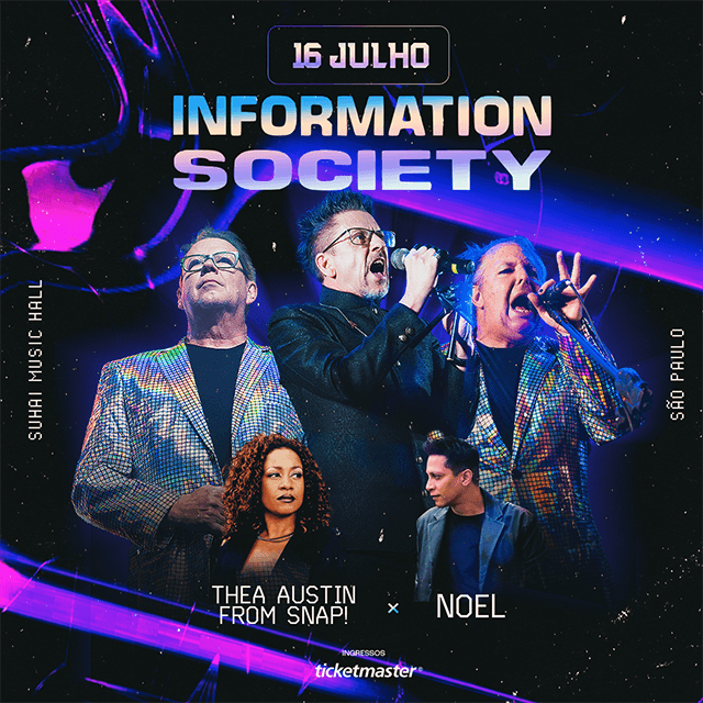 Show da banda Information Society com Thea Austin e Noel na Suhai Music Hall em São Paulo