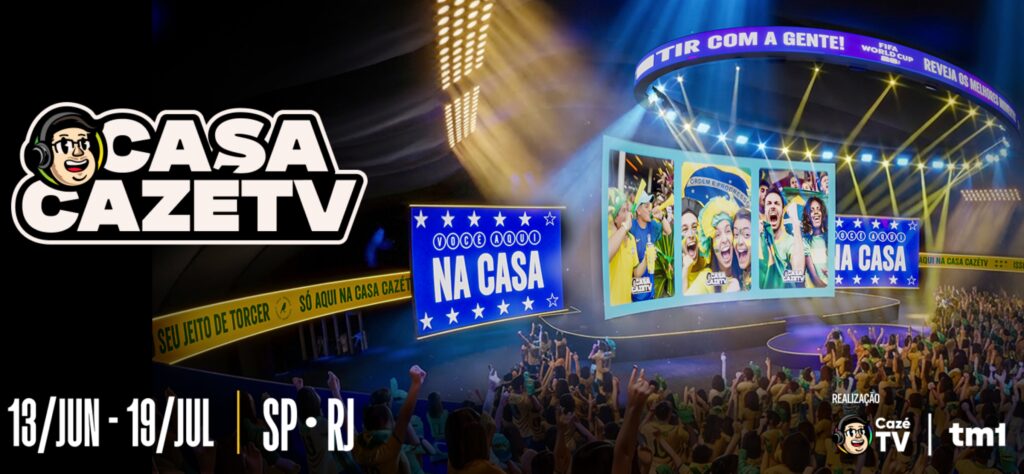 Ingressos para a Casa CazéTV durante a Copa do Mundo de 2026 em São Paulo e Rio de Janeiro