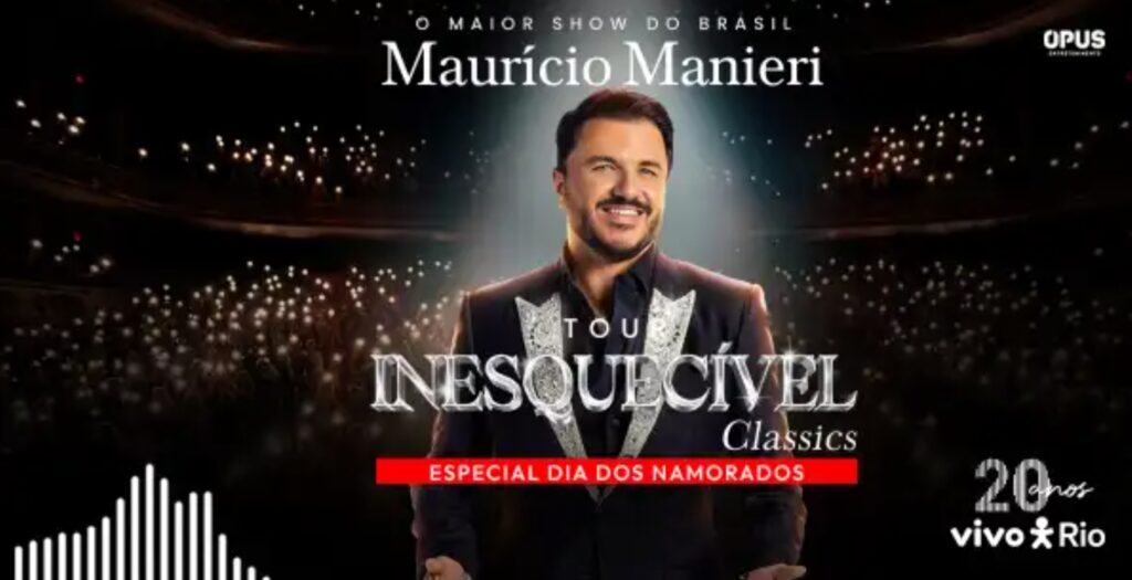 Maurício Manieri se apresentando ao vivo no Vivo Rio durante o Dia dos Namorados