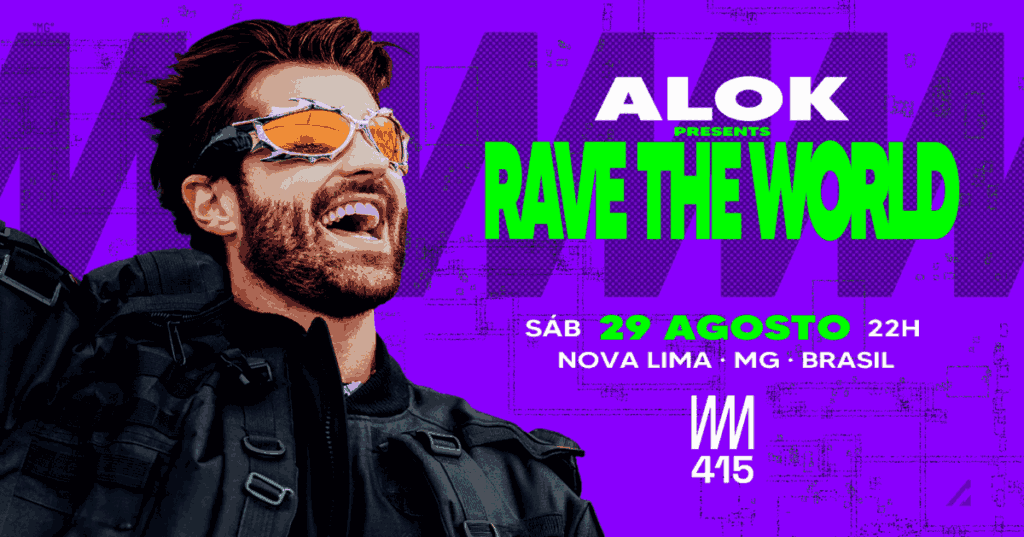 DJ Alok se apresentando no evento Rave The World no Club415 em Nova Lima, MG
