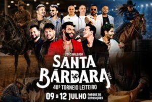 Imagem promocional do Torneio Leiteiro e Cavalgada Santa Bárbara 2026 com Gusttavo Lima