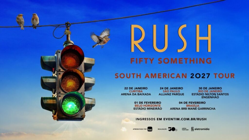 Rush durante a turnê Fifty Something no Brasil em 2027