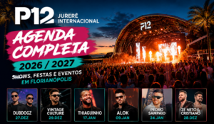 Agenda de shows e eventos do P12 Jurerê Internacional em Florianópolis para 2026 e 2027