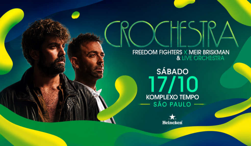 Espetáculo Crochestra Brasil 2026 com música eletrônica e orquestra sinfônica ao vivo em São Paulo
