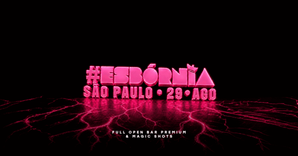 Evento Esbórnia em São Paulo, festa vibrante com friends e open bar