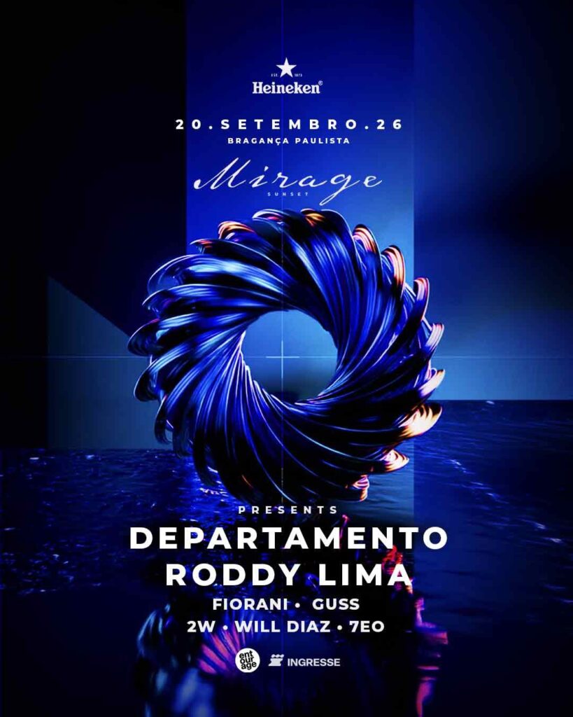 Pôr do sol no evento Mirage Sunset com Roddy Lima e Departamento em Bragança Paulista