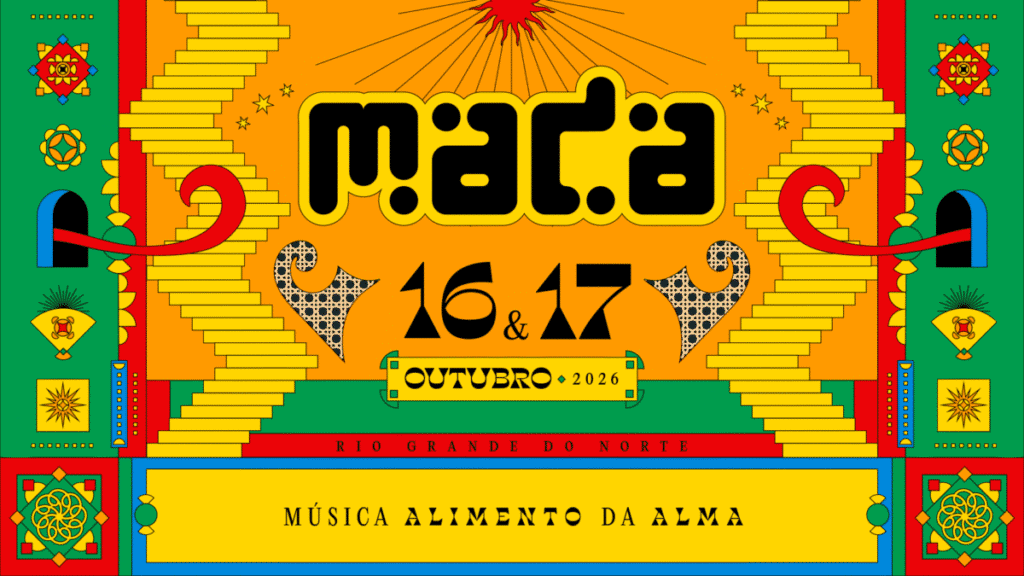Cartaz do Festival MADA 2026 com os artistas confirmados e informações sobre o evento