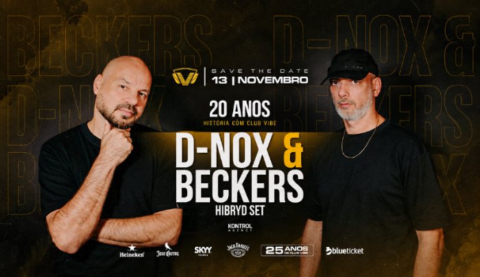 D-NOX e Beckers durante a celebração dos 20 anos de carreira no Club Vibe em Curitiba